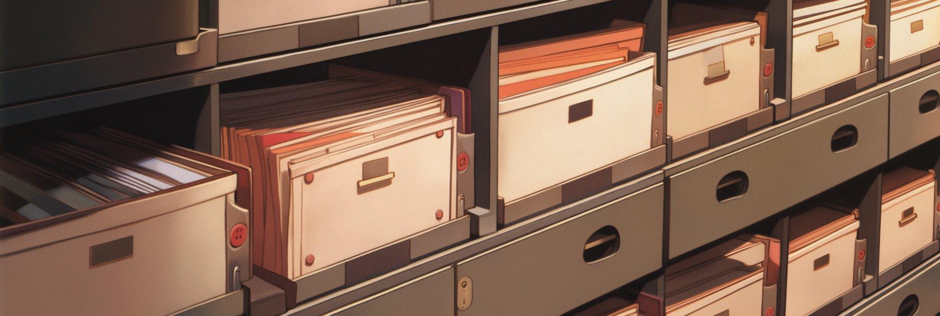 File boxes on a shelf